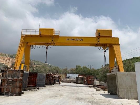 5 - 500 ton capaciteit RTG kraan elektrische dubbele balk rubber band grendelkraan
