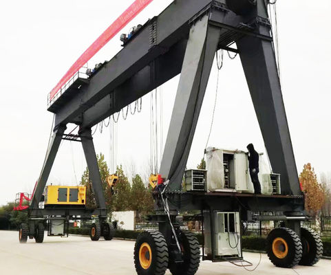 5 - 500 ton capaciteit RTG kraan elektrische dubbele balk rubber band grendelkraan
