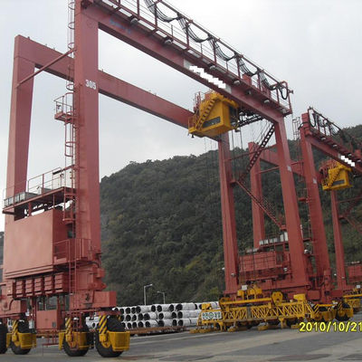 Containerbrug met rubberbanden Crane Double Beams RTG A6